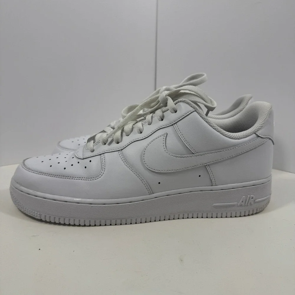 Nike Air Force 1‎ Low Men's White Leather Sneakers Size 11